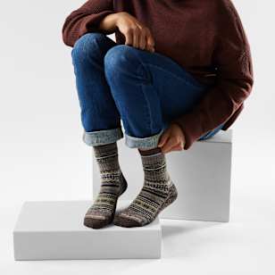 Everyday Cozy Snowed In Sweater Crew Socks - Taupe