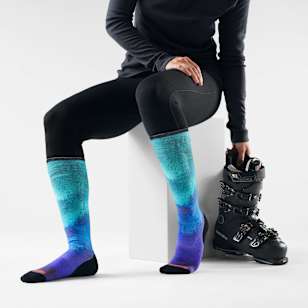 Ski Compression Print Over The Calf Socks - Black
