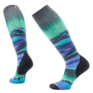 Women's Ski Compression Print Over The Calf Socks - Black