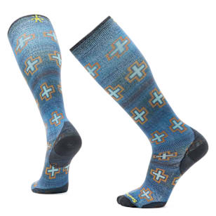 Ski Paths Crossed Print Over The Calf Socks - Deep Navy