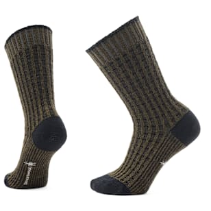Everyday Cozy Waffle Press Crew Socks - Military Olive