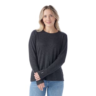 Women's Thermal Merino Rib Crew - Charcoal Heather