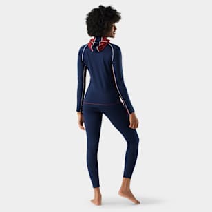 Women's Classic Thermal Merino Base Layer 1/2 Zip Hoodie - Currant Heather