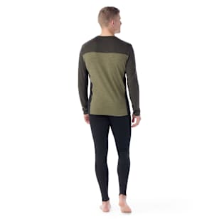 Men's Classic Thermal Merino Base Layer Colorblock Crew - Winter Moss-North Woods