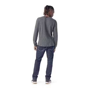 Men's Waffle Long Sleeve Henley - Charcoal