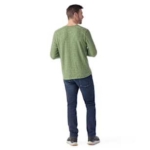 Men's Waffle Long Sleeve Henley - Fern Green