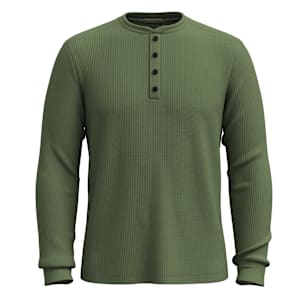 Men's Waffle Long Sleeve Henley - Fern Green