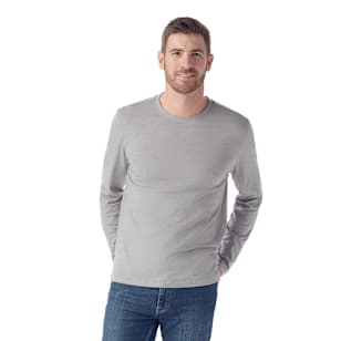 Men's Perfect Crew Long Sleeve Tee - Light Gray Heather