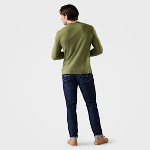 Men's Perfect Crew Long Sleeve Tee - Winter Moss