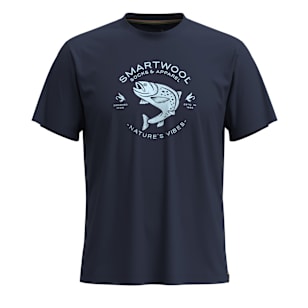 Trout Fishing Short Sleeve Graphic Tee - Deep Navy