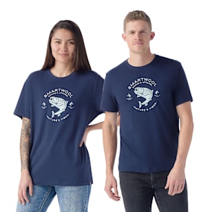 Trout Fishing Short Sleeve Graphic Tee - Deep Navy