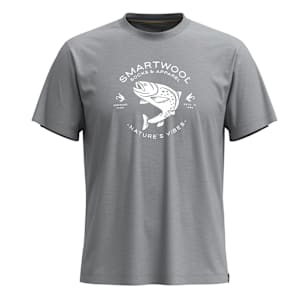 Trout Fishing Short Sleeve Graphic Tee - Light Gray Heather