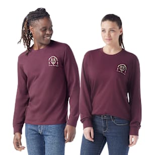 Bear Stare Graphic Long Sleeve Tee - Eggplant