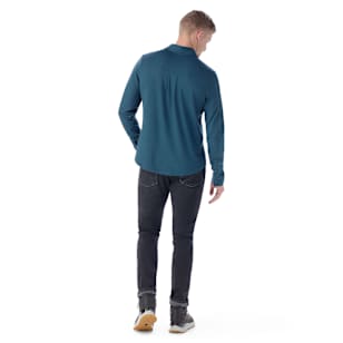 Men's Long Sleeve Button Up - Twilight Blue