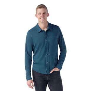 Men's Long Sleeve Button Up - Twilight Blue