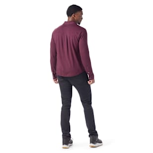 Men's Long Sleeve Button Up - Eggplant