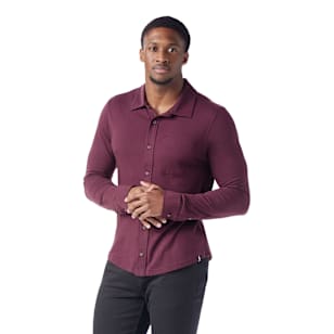 Men's Long Sleeve Button Up - Eggplant