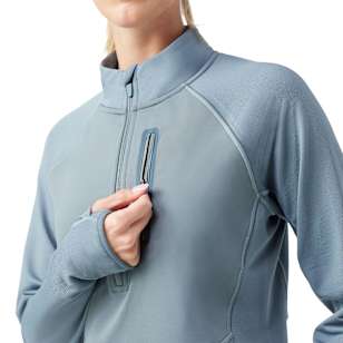 Women's Active Fleece Wind 1/2 Zip - Pewter Blue