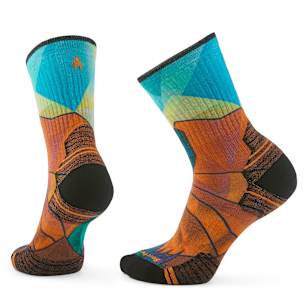 Women's Hike Mountain Prism Print Crew Socks - Orange Rust