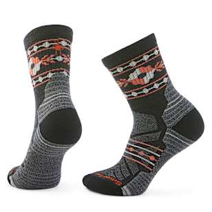 Women's Hike Retro Floral Mid Crew Socks - Charcoal