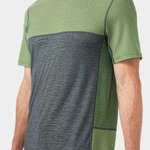 Men's Mountain Bike Short Sleeve Jersey - Charcoal-Fern Green
