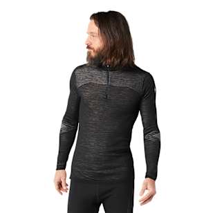 Men's Intraknit&trade; Thermal Merino Base Layer 1/4 Zip - Black-White