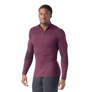 Men's Intraknit Thermal Merino Base Layer 1/4 Zip - Eggplant-Black