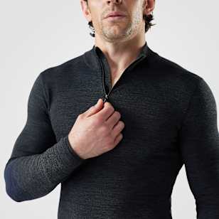 Men's Intraknit Thermal Merino Base Layer 1/4 Zip - Charcoal-Nightfall Blue