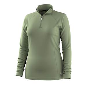 Women's Classic All-Season Merino Base Layer 1/4 Zip - Green Tea