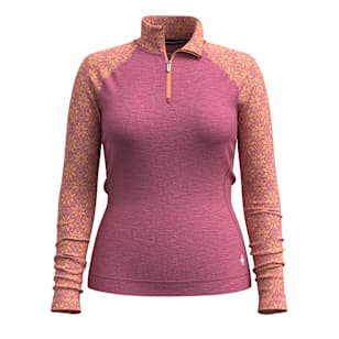 Women's Classic Thermal Merino Base Layer 1/4 Zip - Garden Pink Digi Snow