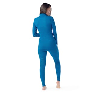 Women's Intraknit Thermal Merino Base Layer 1/4 Zip - Nival Blue-Pool Blue
