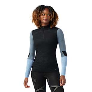 Women's Intraknit™ Thermal Merino Base Layer Colorblock 1/4 Zip - Black