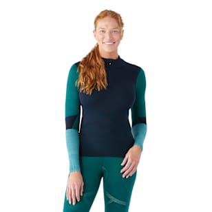Women's Intraknit™ Thermal Merino Base Layer Colorblock 1/4 Zip - Deep Navy