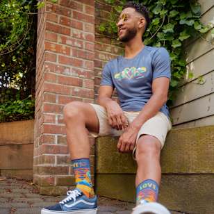 Geo Peaks Active Short Sleeve Graphic Tee - Nightfall Blue