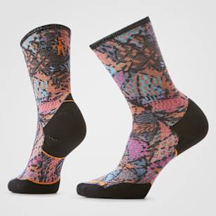 Women's Trail Run Triangle Prism Print Crew Socks - Garden Pink