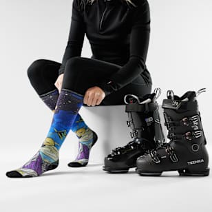 Women's Ski Galactic Ski Print Over The Calf Socks﻿ - Deep Navy