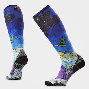 Women's Ski Galactic Ski Print Over The Calf Socks﻿ - Deep Navy