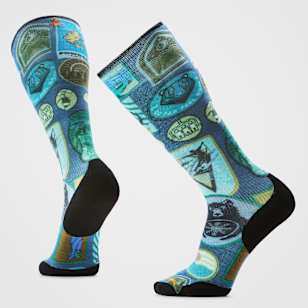 Ski Explorer Print Over The Calf Socks - Deep Navy