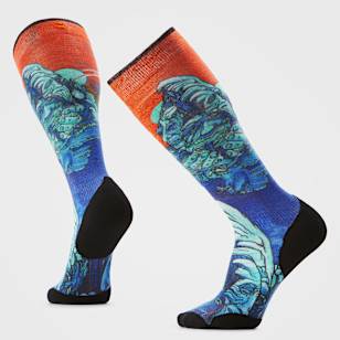 Ski Winter Haze Print Over The Calf Socks - Deep Navy