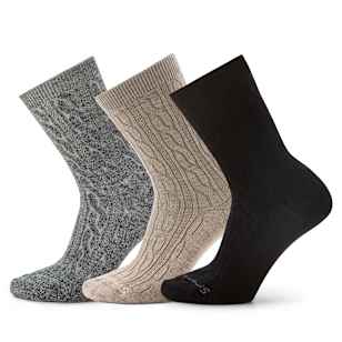 Everyday Cable Crew Socks Trio Gift Box - Fossil