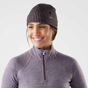 Thermal Merino Rib Beanie - Mink-Chalk Violet Heather