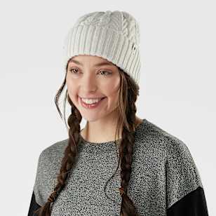 Cable Knit Beanie - Light Gray Heather