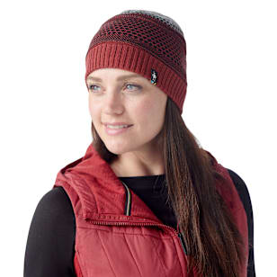 Popcorn Cable Reversible Beanie - Currant Heather