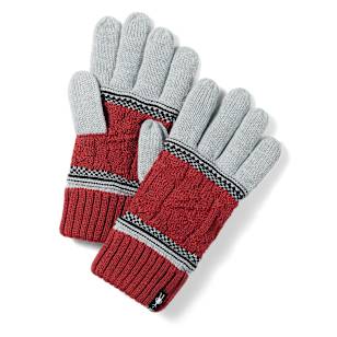 Popcorn Cable Glove - Currant Heather