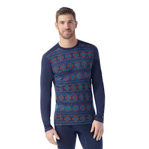 Men's Classic Thermal Merino Base Layer Crew - Deep Navy Paths Crossed