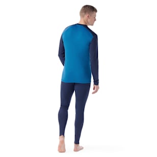 Men's Classic Thermal Merino Base Layer Crew - Nival Blue-Deep Navy