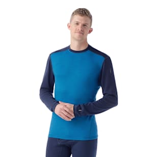 Men's Classic Thermal Merino Base Layer Crew - Nival Blue-Deep Navy