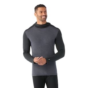 Men's Classic Thermal Merino Base Layer Hoodie - Black-Charcoal Heather