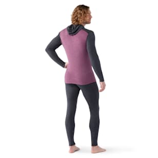 Men's Classic Thermal Merino Base Layer Hoodie - Charcoal-Argyle Purple