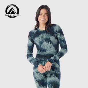 Women's Classic Thermal Merino Base Layer Crew - Twilight Foggy Pines